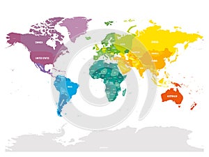 Colorful political map of World