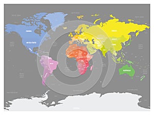 Colorful political map of World