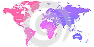 Colorful political map of World