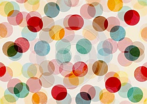 Colorful polka dot pattern in transparent layers