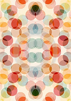 Colorful polka dot pattern in transparent layers