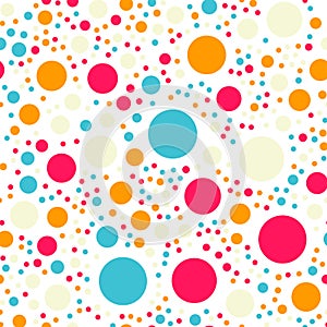 Colorful polka dots seamless pattern on black 18.