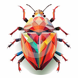 Colorful Polygon Beetle Illustration Inspired By Dan Matutina