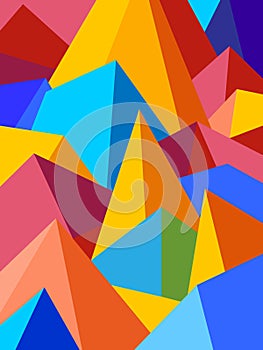 Colorful polygon triangles shapes abstract background.