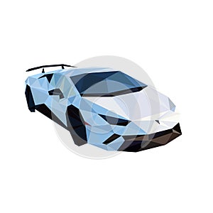 Colorful polygonal speed car