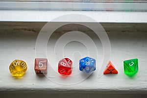 Colorful Polyhedral Dice Dungeons and Dragons