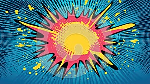Colorful pop art explosion with dynamic burst effect