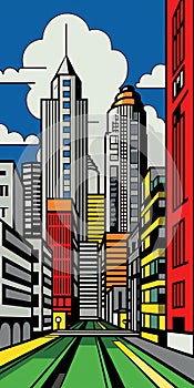 Colorful Pop Art Image Of Louisville In Roy Lichtenstein Style photo