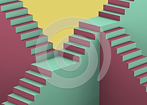 Colorful Pop art Stairs - 3D concept