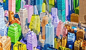 Colorful pop art styled New York City NYC Manhattan diverse diversity photo