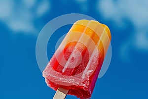 Colorful popsicle against a blue sky background