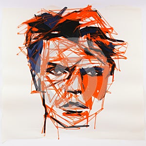 Colorful Portrait Of David In The Style Of Jean-paul Riopelle