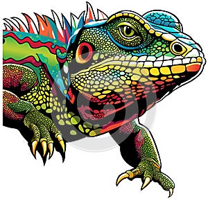 Colorful Portrait of a Lizard