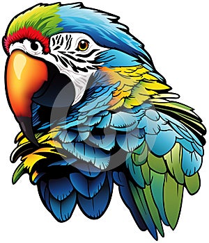 Colorful Portrait of a Parrot