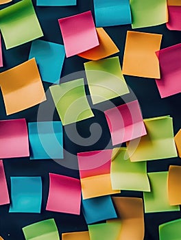 Colorful Post-it Notes on Black Surface
