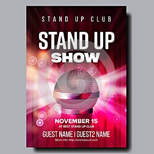 Colorful Poster Of Best Stand Up Club Show Vector