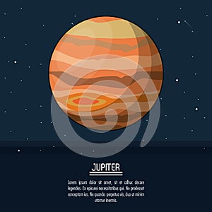 Colorful poster with planet jupiter