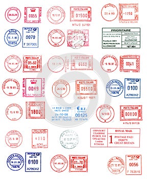 Colorful postmarks