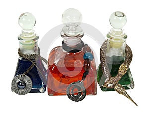 Colorful Potion Bottles With Charms