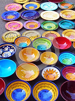 Colorful pottery handicrafts