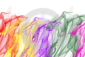 Colorful powder explosion on white background. Abstract pastel color dust particles splash