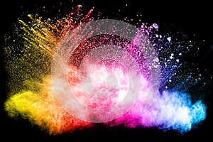 colorful powder splattered