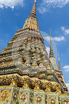 Colorful Prang at Wat Phra Chetuphon, Bangkok, Thailand