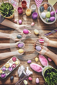 Colorful preparations for the celebration of Easter.