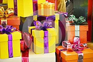 Colorful presents gift Boxes.