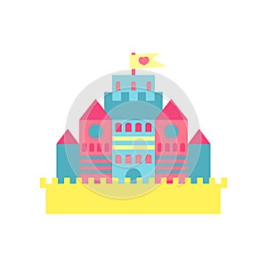 Colorful princess castle cartoon vector Illustration