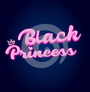 Colorful Princess Typography Illustration