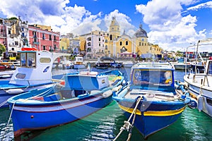 Colorful Procida island in Campania, Italy