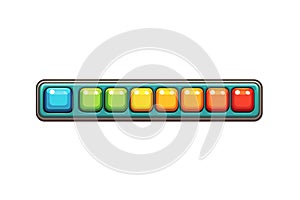 Colorful progress bar vector graphic for game ui design and web development user interface element asset