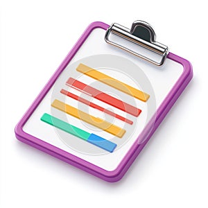 Colorful Progress Bars on Clipboard 3D Render