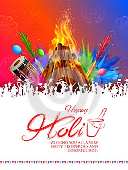 Colorful promotional background for Festival of Colors celebration with message in Hindi Holi Hain meaning Its Holi