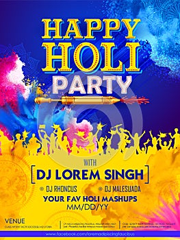 Colorful promotional background for Festival of Colors celebration with message in Hindi Holi Hain meaning Its Holi