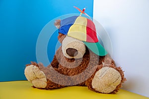 A colorful propeller hat on a background