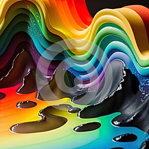 Colorful psychedelic 3d waveforms