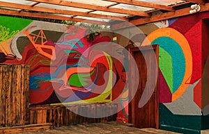 Colorful psychedelic graffit