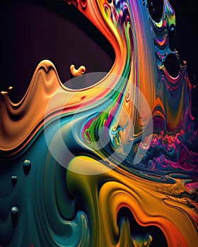 Colorful psychedelic liquefaction background. Abstract fractal. Computer generated graphics.