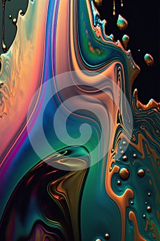 Colorful psychedelic liquefaction background. Computer generated 3D photo rendering.