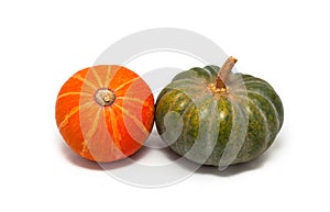 Colorful pumpkin and squash, Red Kuri, Kabocha,