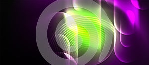 Colorful purple and green background with a central circle