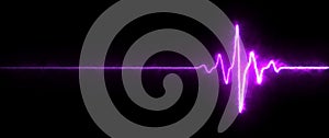 Colorful purple heartbeat bounce rate and pulse on black screen background