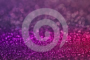 Colorful purple pink bokeh light glitter background for Christmas and New Year`s day