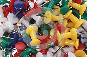 Colorful pushpins or pushneedles