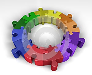 Colorful puzzle circle