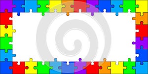 Colorful puzzle frame - vector
