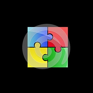 Colorful puzzle logo