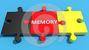 Colorful puzzle with memory concept